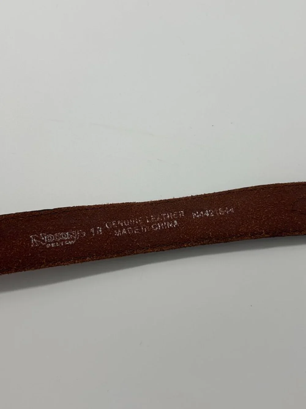 Nocona Brown Child  Western Leather Belt With Silver Tone Bronco Buckle Size 19